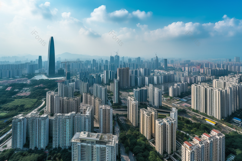 中国城市天际线清晨风光航拍摄影图,高清,摄影图,摄影图片,图片大全,摄影图免费下载